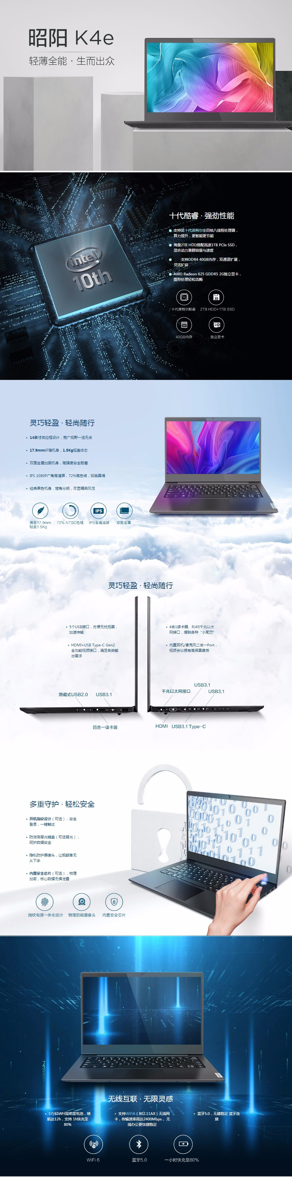  聯(lián)想/Lenovo 昭陽K4e-IML 14英寸筆記本電腦（i5-10210U/16G/512G SSD/2G獨顯）(圖9)