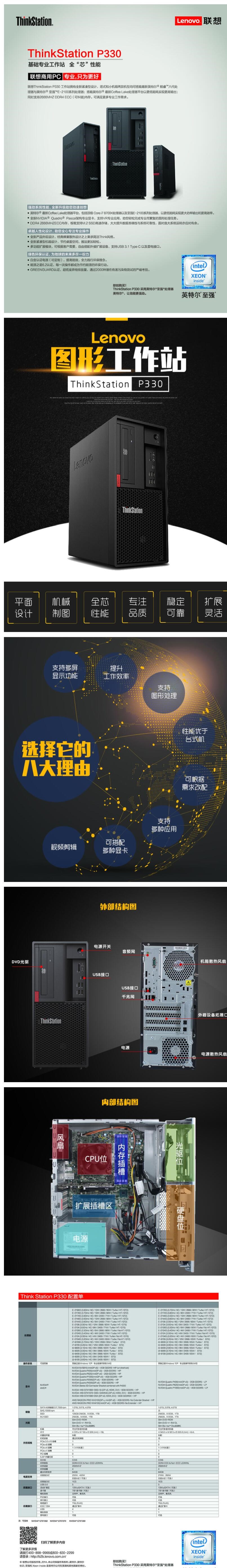 聯(lián)想（ThinkStation） P330大機箱 圖形臺式工作站主機 視頻編輯 多屏主機 (圖3)